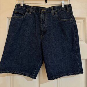 Men's Austin Clothing Blue Denim Jean Shorts 34 Dark Wash Cotton Classic Fit